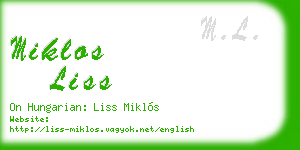 miklos liss business card
